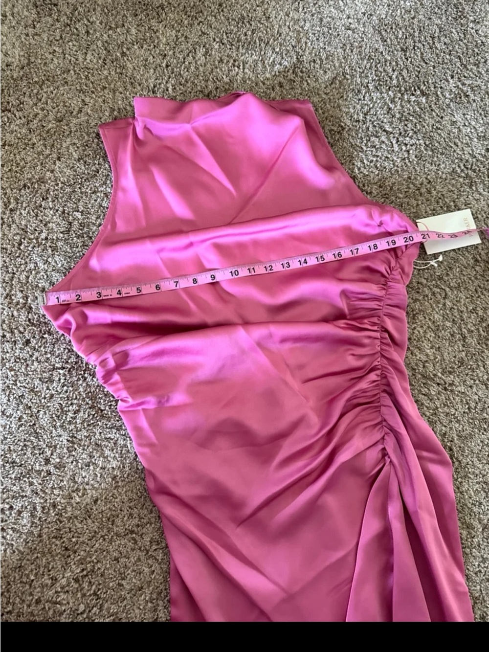 NWT Parker The Ayla Satin ruched Midi Dress in Pink size 16 - Picture 11 of 12